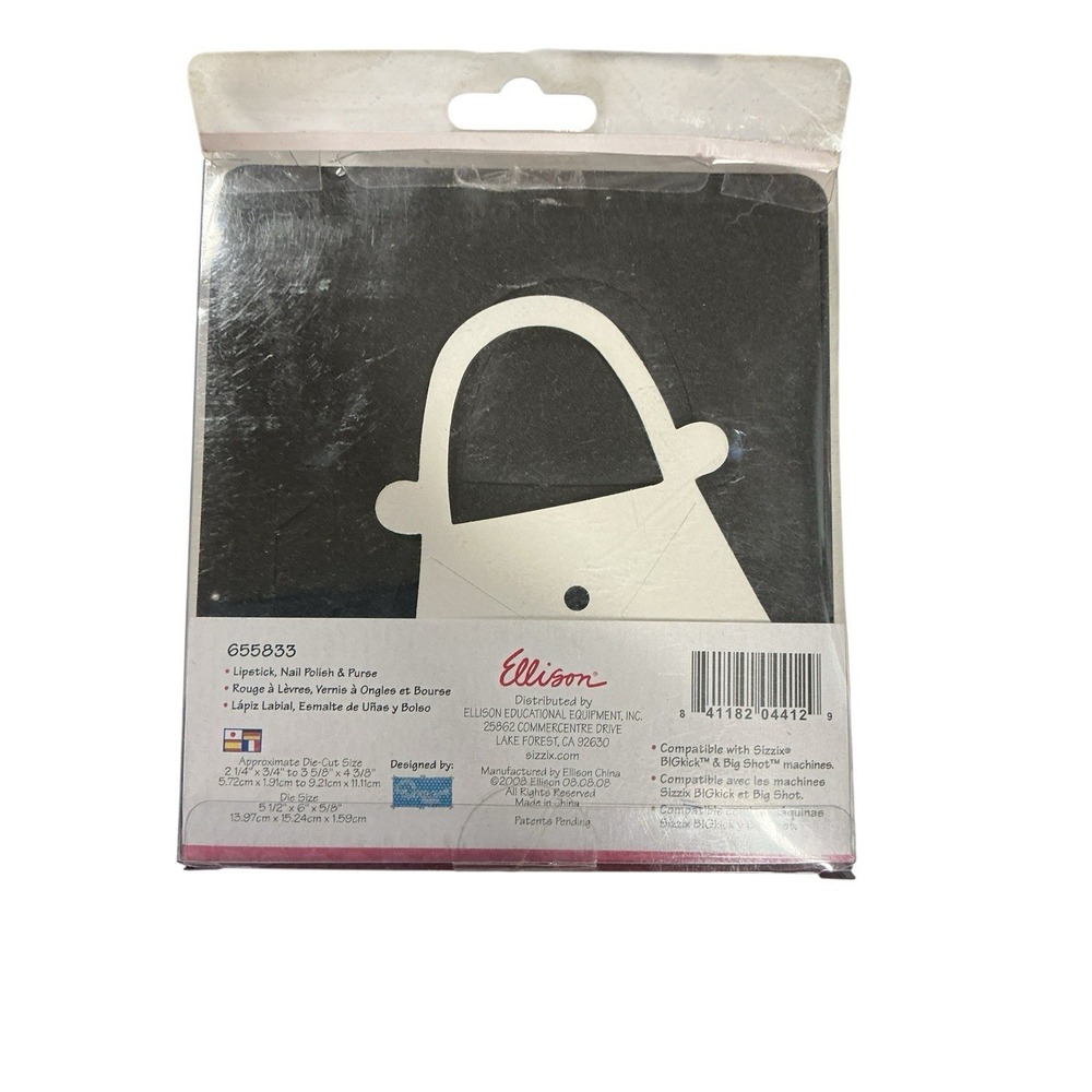 Sizzix Bigz Cutting Die Lipstick, Nail Polish & Purse #655833 - Picture 2 of 2